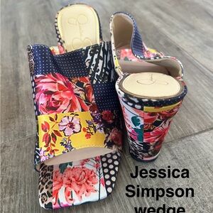 Jessica Simpson Multicolor Patchwork Wedges